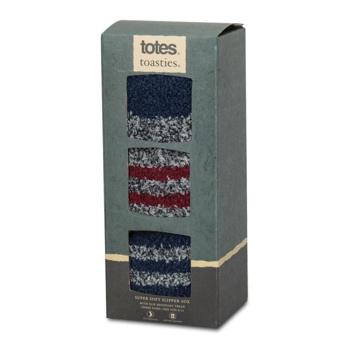 totes toasties® Mens Super Soft Cosy Socks (Triple Pack) Navy Mix Extra Image 1